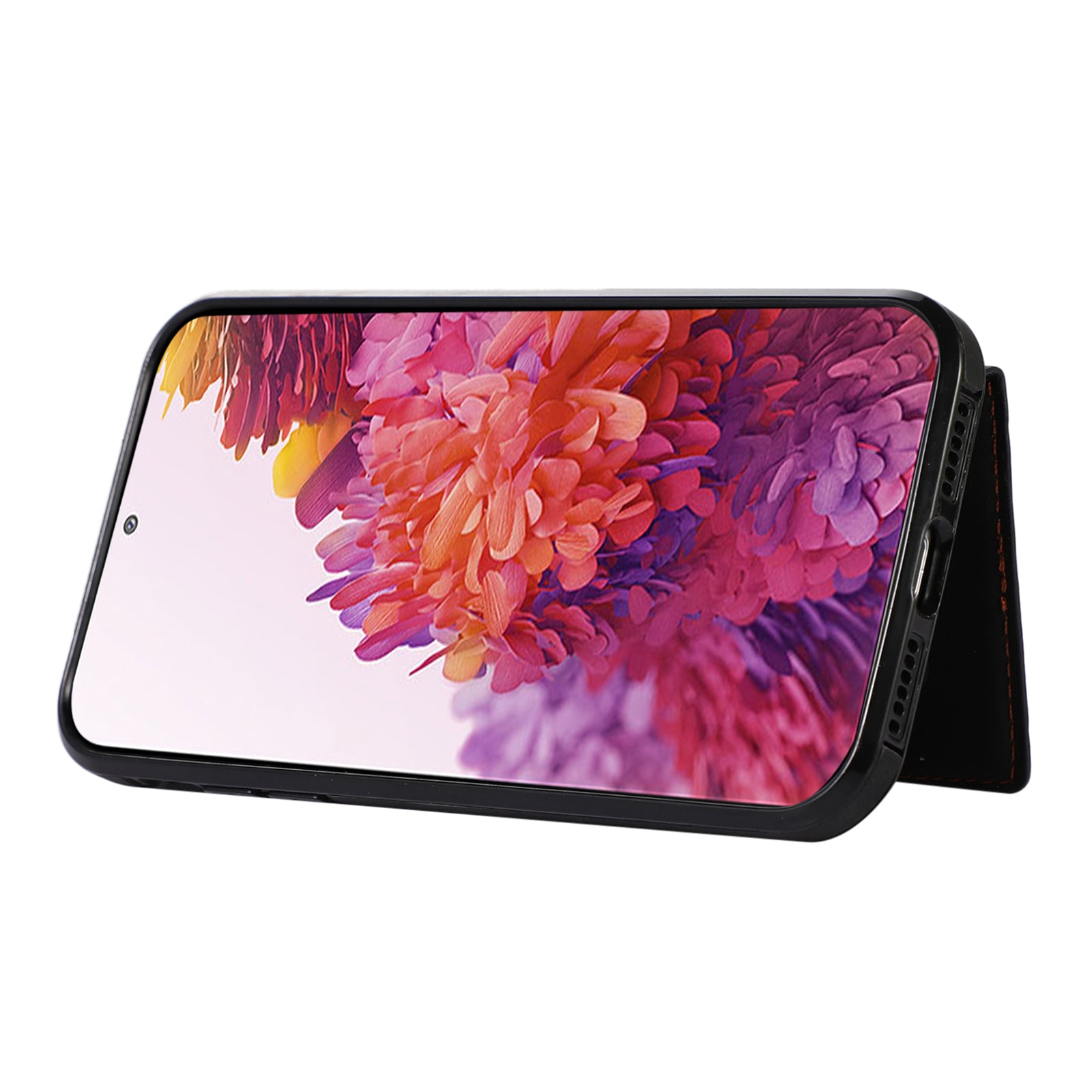 For Samsung Galaxy S20 4G / 5G Card Holder Phone Case TPU+PU Leather Kickstand Phone Cover - Black For Samsung Galaxy S20 4G / 5G Card Holder Phone Case TPU+PU Leather Kickstand Phone Cover - Black